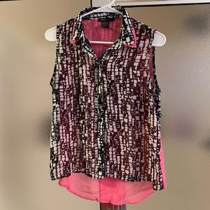 Sheer with see thru back blouse